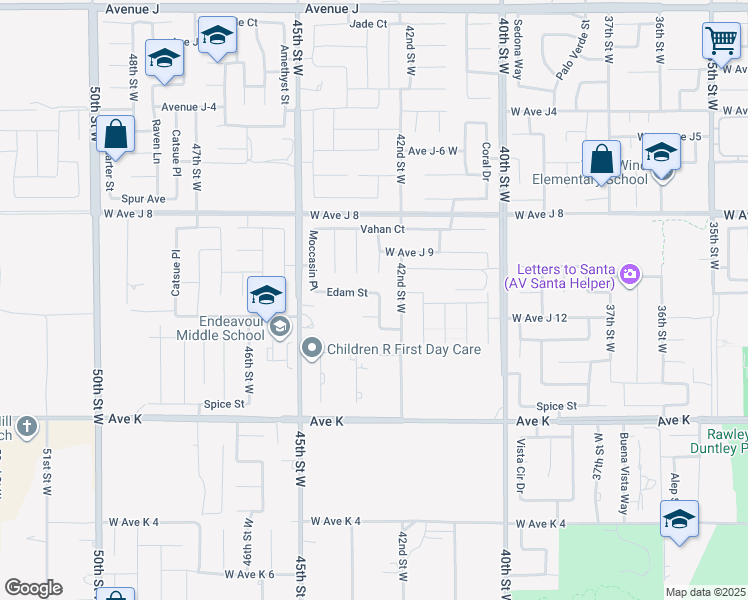 map of restaurants, bars, coffee shops, grocery stores, and more near 4230 Edam Street in Lancaster