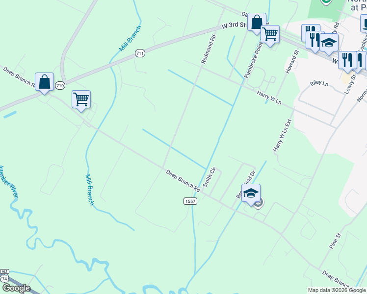 map of restaurants, bars, coffee shops, grocery stores, and more near 72 Redmond Road in Pembroke