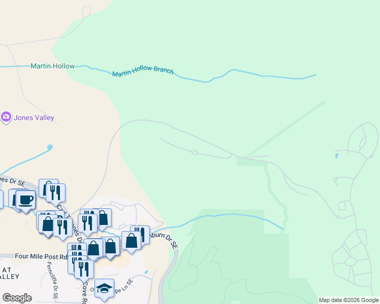 map of restaurants, bars, coffee shops, grocery stores, and more near in Huntsville