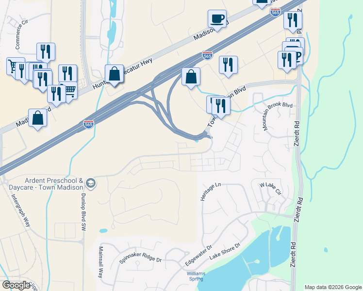 map of restaurants, bars, coffee shops, grocery stores, and more near 654 Lime Quarry Road in Madison
