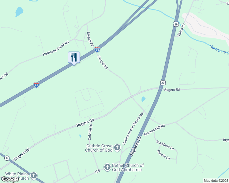 map of restaurants, bars, coffee shops, grocery stores, and more near 278 Stegall Road in Piedmont