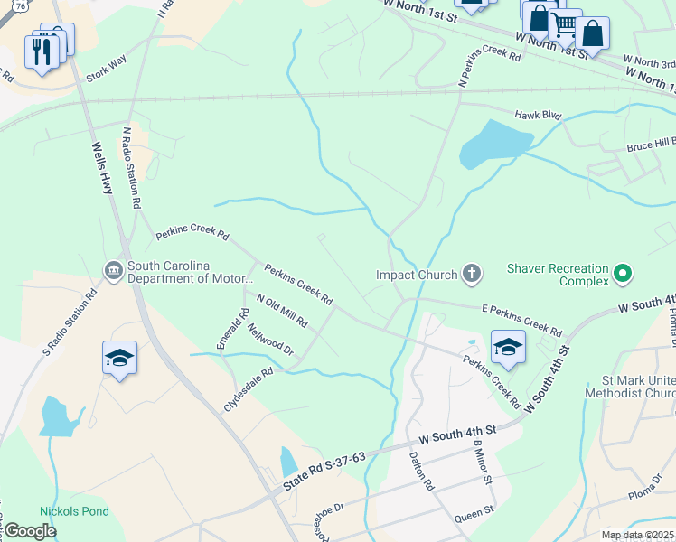 map of restaurants, bars, coffee shops, grocery stores, and more near 318 Maple Grove Road in Seneca
