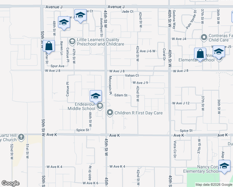map of restaurants, bars, coffee shops, grocery stores, and more near 4403 Edam Street in Lancaster