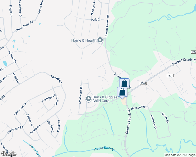 map of restaurants, bars, coffee shops, grocery stores, and more near 303 North Elisa Lane in Hubert