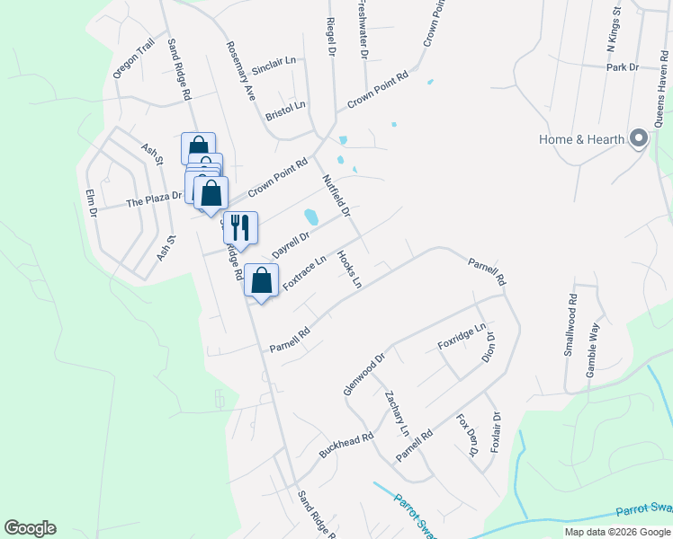 map of restaurants, bars, coffee shops, grocery stores, and more near 500 McFadyen Circle in Hubert