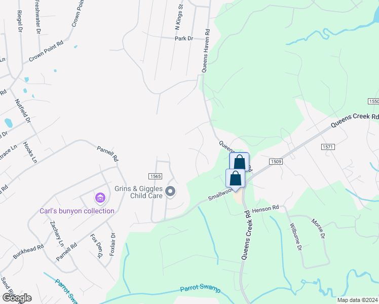 map of restaurants, bars, coffee shops, grocery stores, and more near 303 North Elisa Lane in Hubert