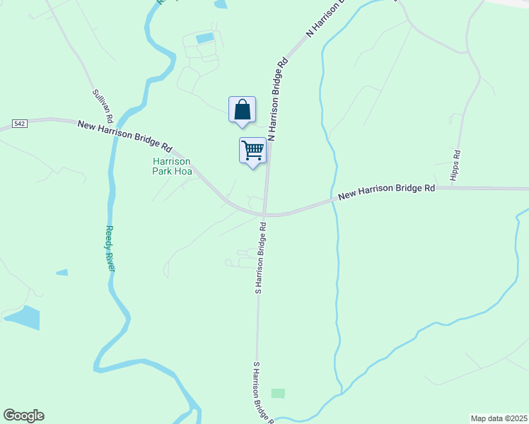 map of restaurants, bars, coffee shops, grocery stores, and more near 400 North Harrison Bridge Road in Simpsonville