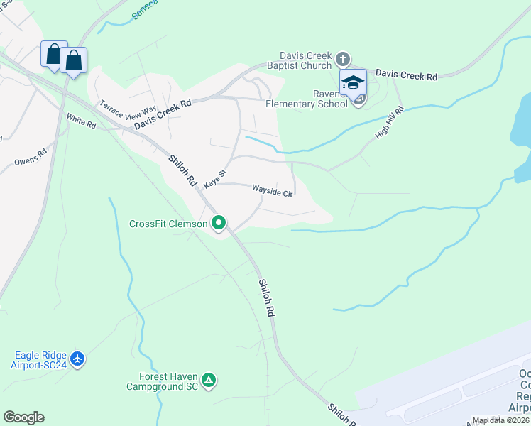 map of restaurants, bars, coffee shops, grocery stores, and more near 7005 Morninglory Drive in Seneca