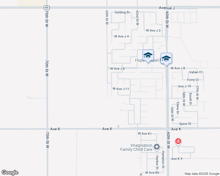 map of restaurants, bars, coffee shops, grocery stores, and more near 43843 Freer Way in Lancaster