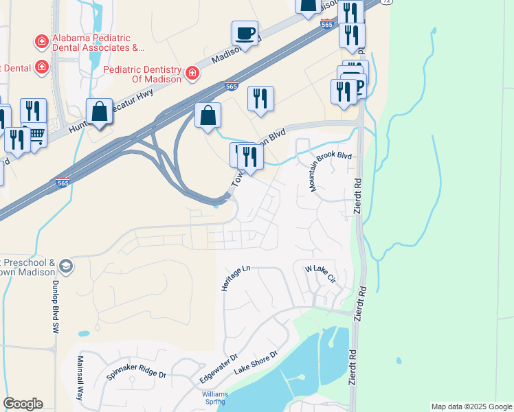 map of restaurants, bars, coffee shops, grocery stores, and more near 124 Iberville Street in Madison