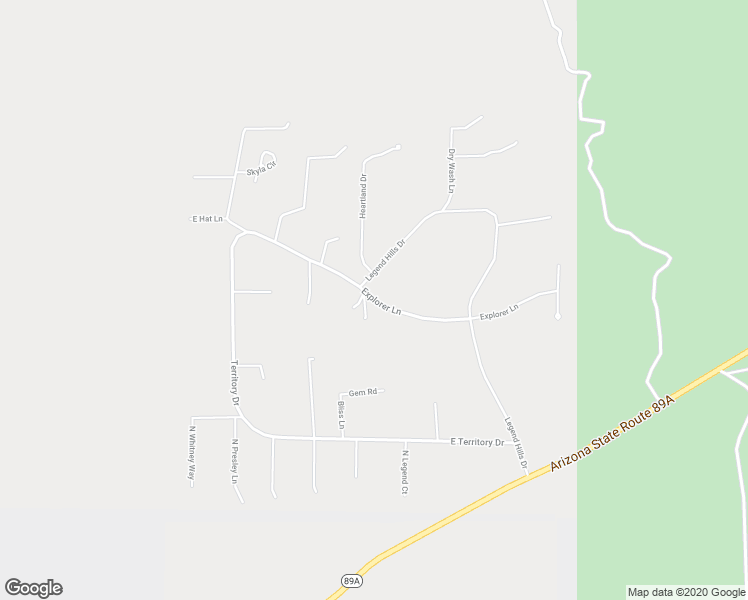 map of restaurants, bars, coffee shops, grocery stores, and more near Explorer Lane in Prescott Valley