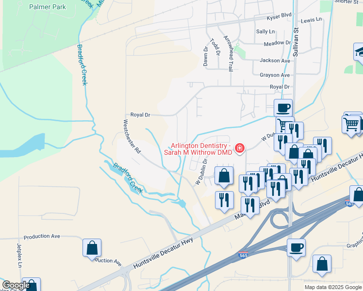 map of restaurants, bars, coffee shops, grocery stores, and more near 462 Shamrock Drive in Madison