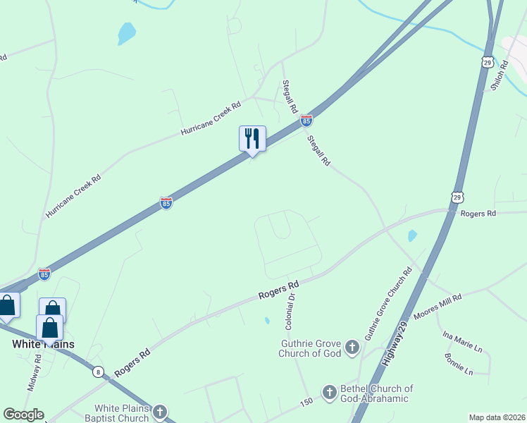 map of restaurants, bars, coffee shops, grocery stores, and more near 168 Walking Stick Way in Pelzer