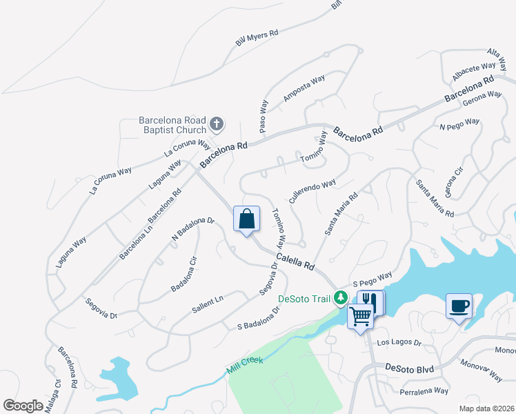 map of restaurants, bars, coffee shops, grocery stores, and more near 22 Tomino Way in Hot Springs