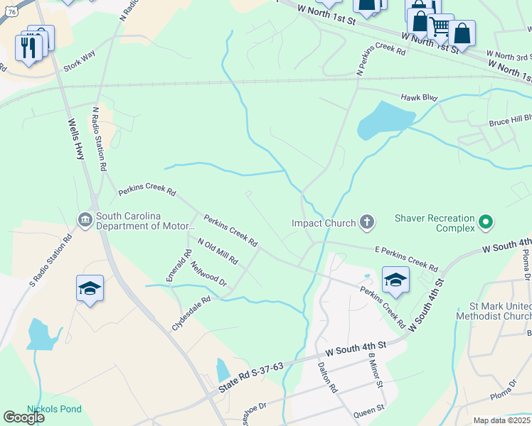 map of restaurants, bars, coffee shops, grocery stores, and more near 318 Maple Grove Road in Seneca