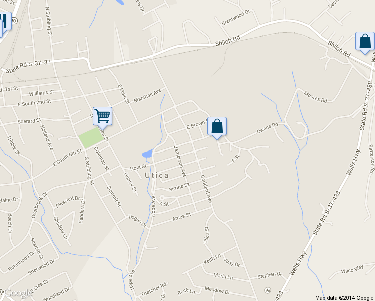 map of restaurants, bars, coffee shops, grocery stores, and more near 17 James St in Seneca