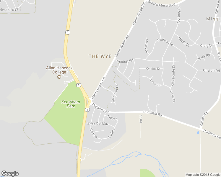 map of restaurants, bars, coffee shops, grocery stores, and more near 203 Gardengate Lane in Lompoc