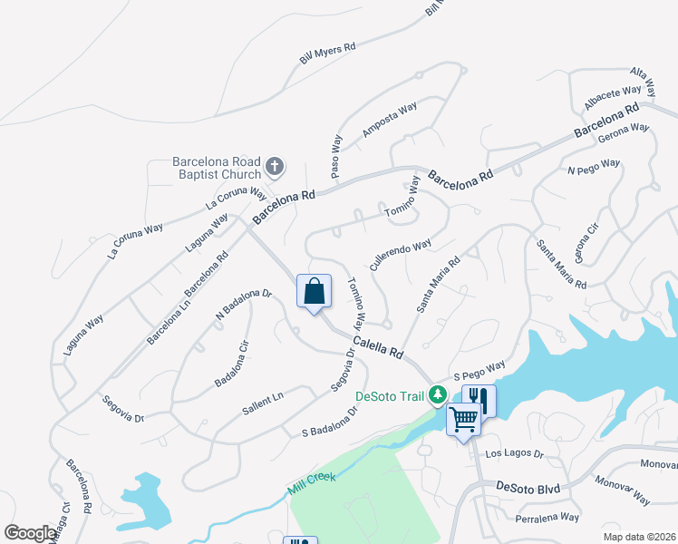 map of restaurants, bars, coffee shops, grocery stores, and more near 22 Tomino Way in Hot Springs