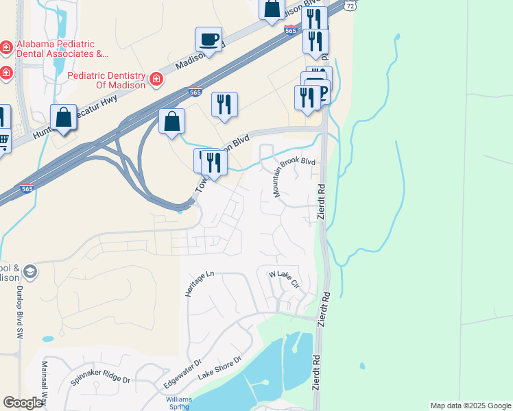 map of restaurants, bars, coffee shops, grocery stores, and more near 115 Montrose Drive in Madison