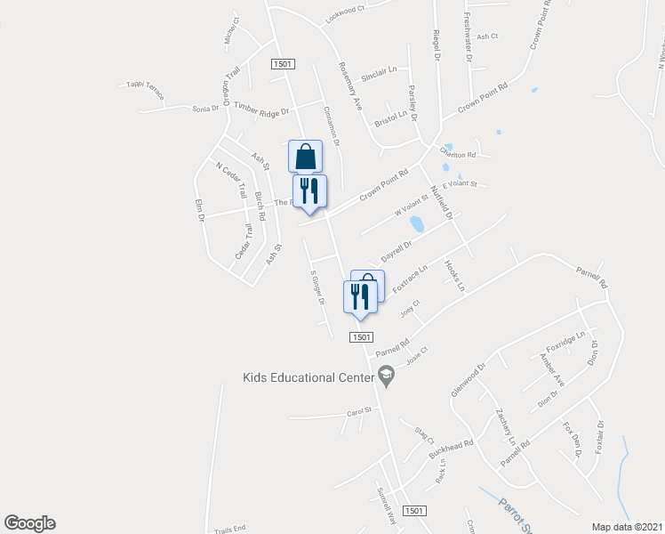 map of restaurants, bars, coffee shops, grocery stores, and more near 602 Sand Ridge Road in Hubert