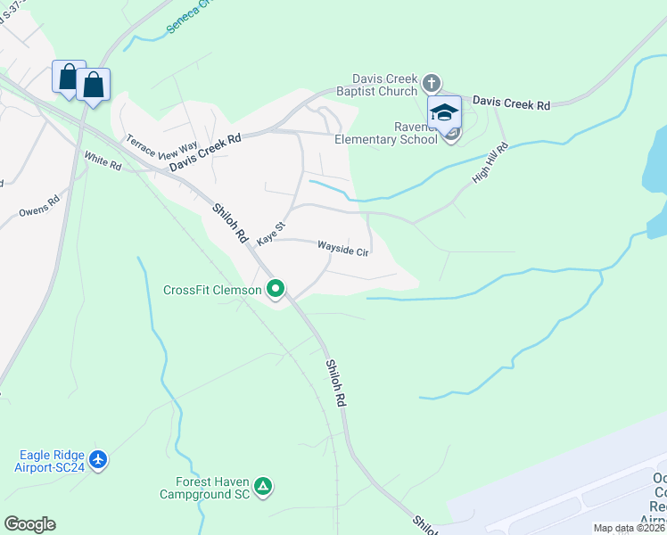 map of restaurants, bars, coffee shops, grocery stores, and more near 7005 Morninglory Drive in Seneca