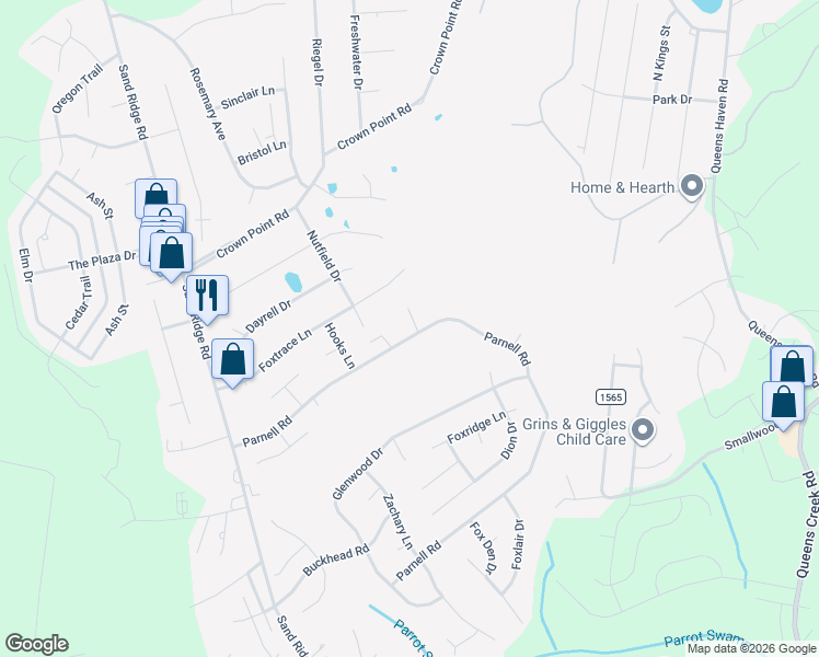 map of restaurants, bars, coffee shops, grocery stores, and more near 157 Parnell Road in Hubert
