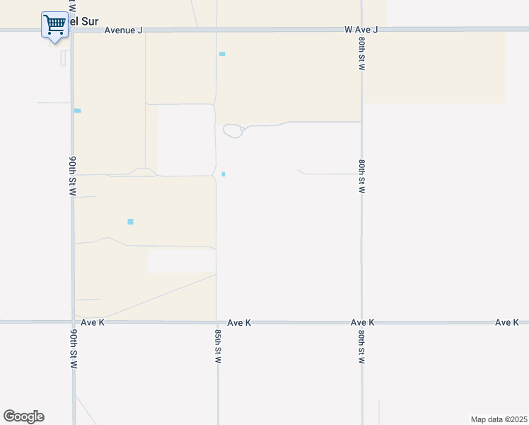 map of restaurants, bars, coffee shops, grocery stores, and more near West Avenue J8 in Del Sur