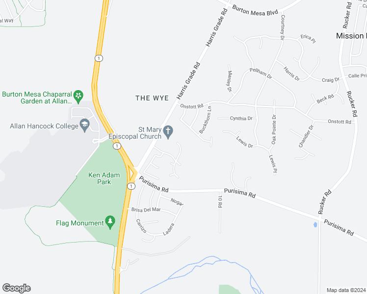 map of restaurants, bars, coffee shops, grocery stores, and more near 2740 Arbor View Lane in Lompoc