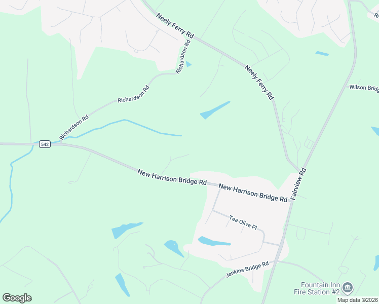 map of restaurants, bars, coffee shops, grocery stores, and more near 182 New Harrison Bridge Road in Simpsonville