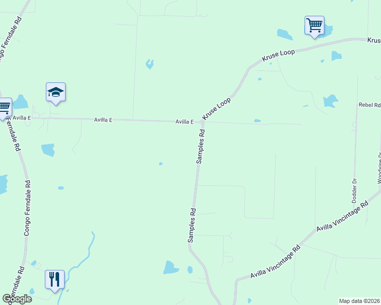 map of restaurants, bars, coffee shops, grocery stores, and more near 1143 Avilla East in Alexander