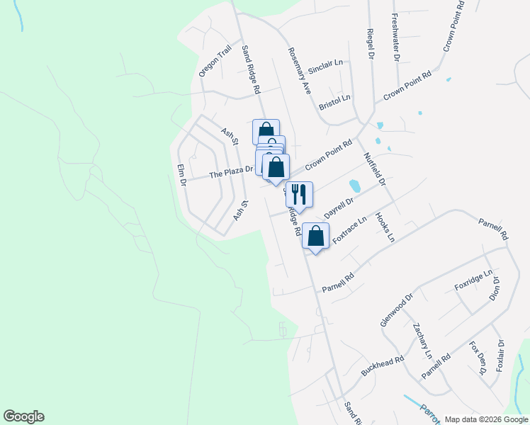 map of restaurants, bars, coffee shops, grocery stores, and more near 101 North Ginger Drive in Hubert
