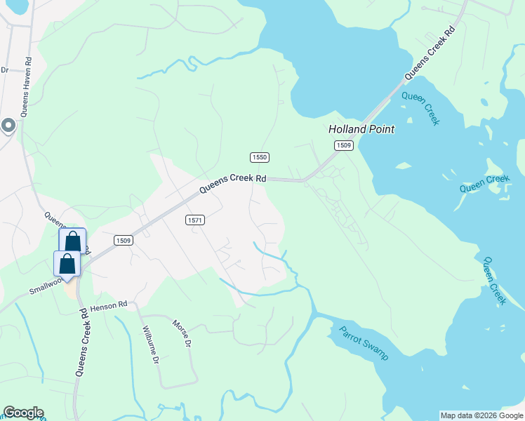 map of restaurants, bars, coffee shops, grocery stores, and more near 545 Queens Creek Road in Hubert