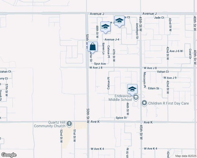 map of restaurants, bars, coffee shops, grocery stores, and more near 43944 Appaloosa Drive in Lancaster