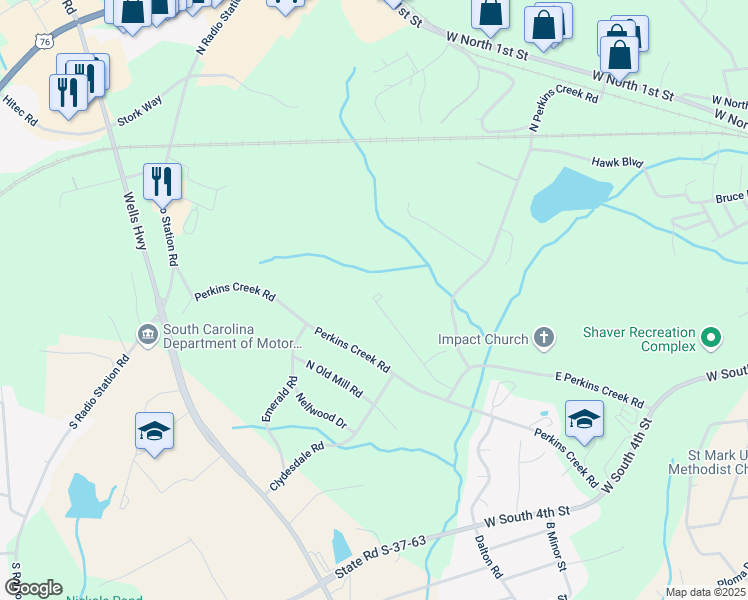 map of restaurants, bars, coffee shops, grocery stores, and more near 336 Maple Grove Road in Seneca