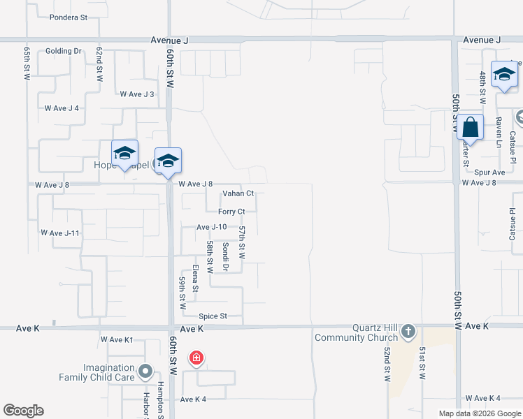 map of restaurants, bars, coffee shops, grocery stores, and more near 43914 Madison Court in Lancaster