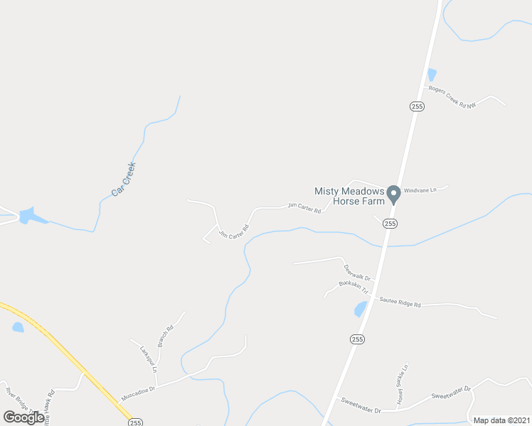 map of restaurants, bars, coffee shops, grocery stores, and more near 491 Jim Carter Road in Clarkesville