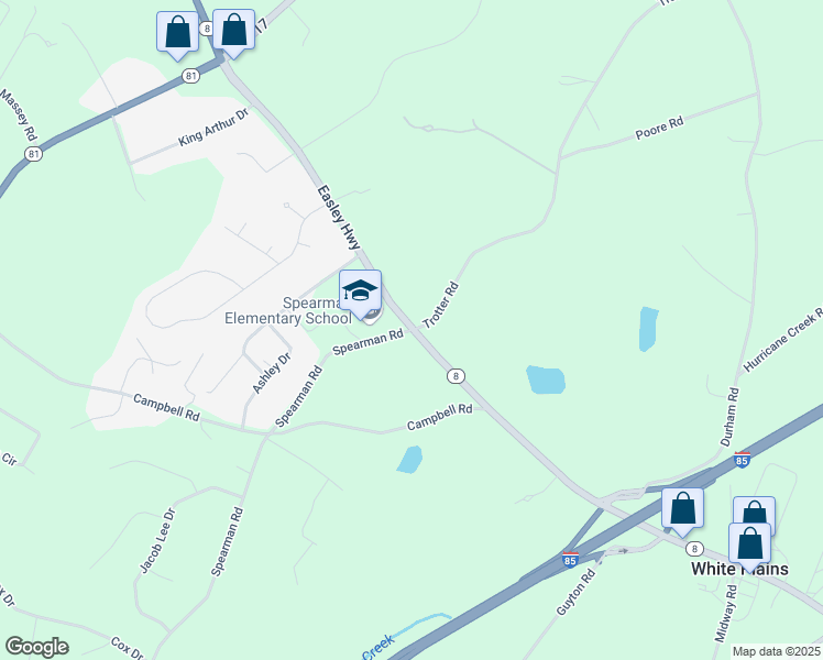 map of restaurants, bars, coffee shops, grocery stores, and more near 2001 Easley Highway in Piedmont