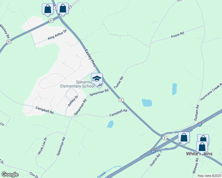 map of restaurants, bars, coffee shops, grocery stores, and more near 2001 Easley Highway in Piedmont