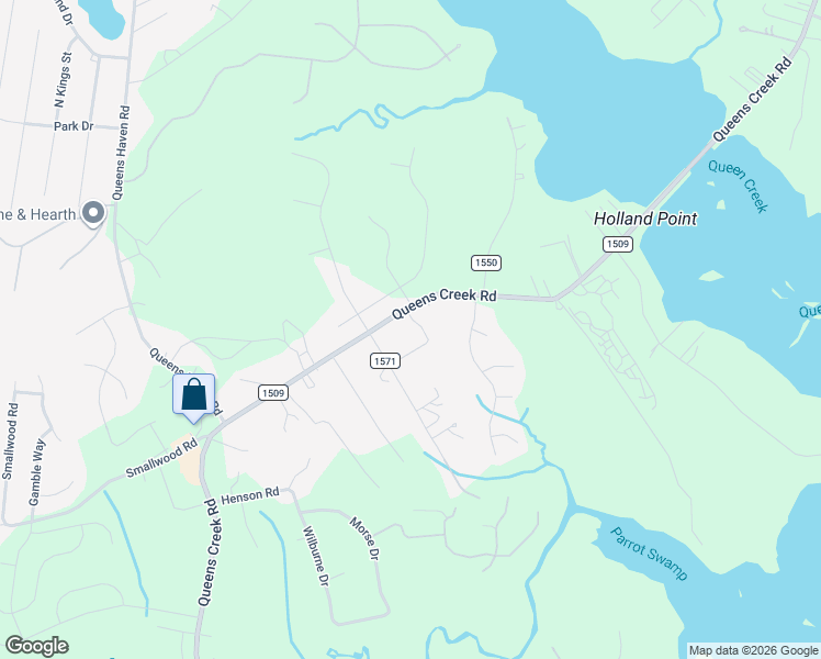 map of restaurants, bars, coffee shops, grocery stores, and more near 577 Queens Creek Road in Hubert