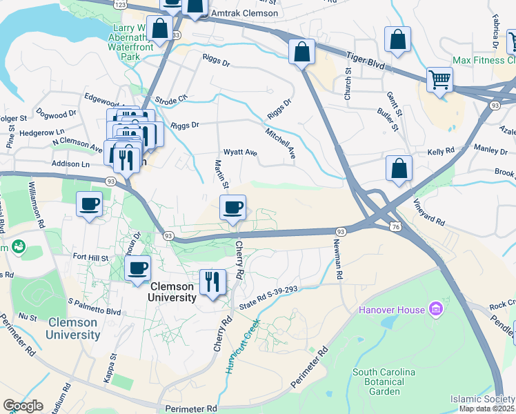 map of restaurants, bars, coffee shops, grocery stores, and more near in Pickens County