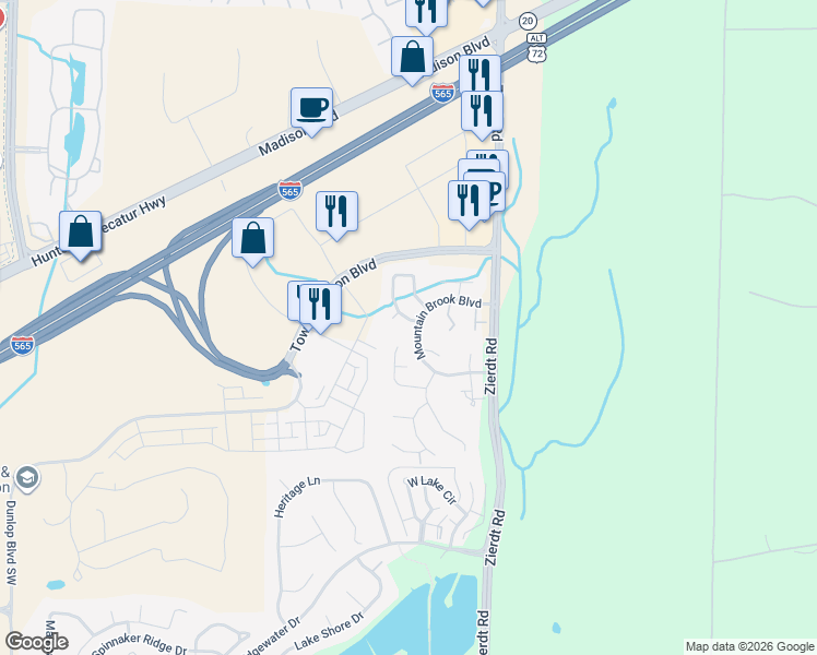 map of restaurants, bars, coffee shops, grocery stores, and more near 154 Canterbury Drive in Madison