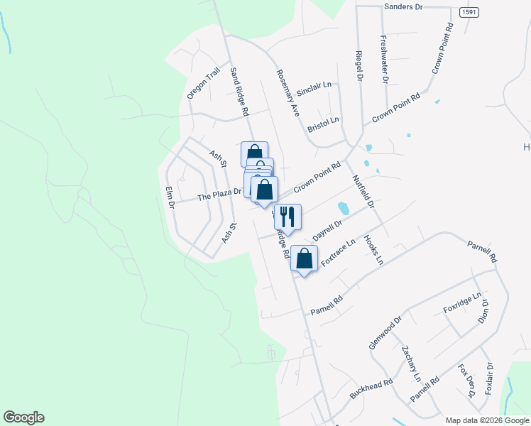 map of restaurants, bars, coffee shops, grocery stores, and more near 578 Sand Ridge Road in Hubert