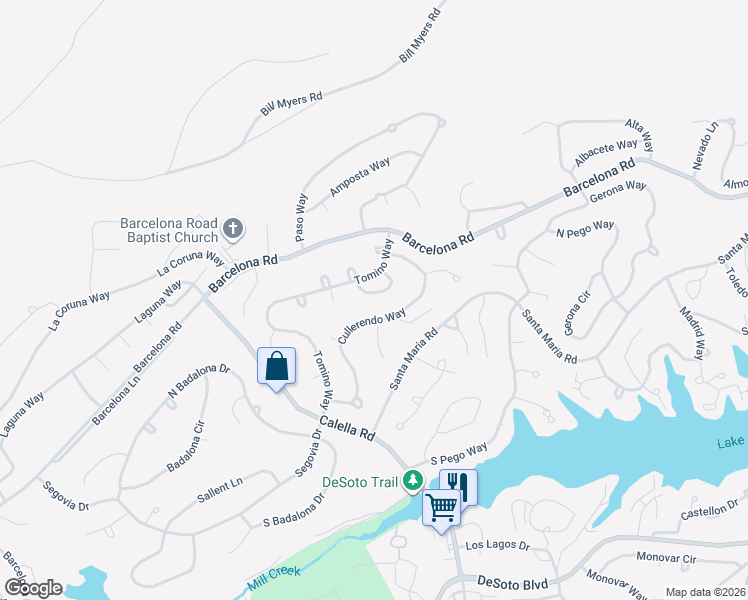 map of restaurants, bars, coffee shops, grocery stores, and more near 9 Telde Circle in Hot Springs