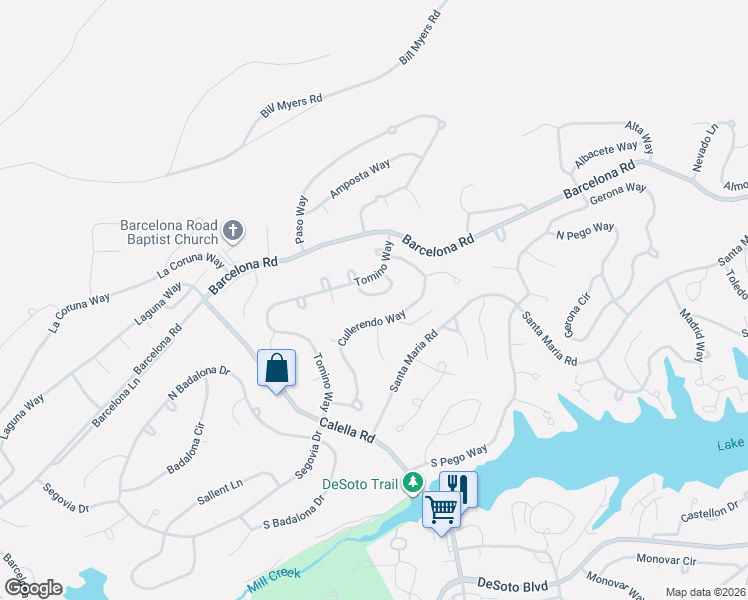 map of restaurants, bars, coffee shops, grocery stores, and more near 9 Telde Circle in Hot Springs