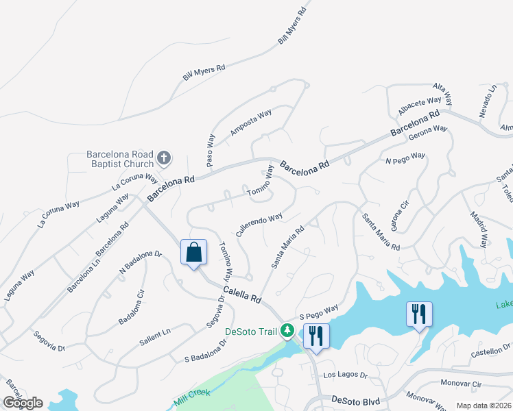 map of restaurants, bars, coffee shops, grocery stores, and more near 9 Telde Circle in Hot Springs