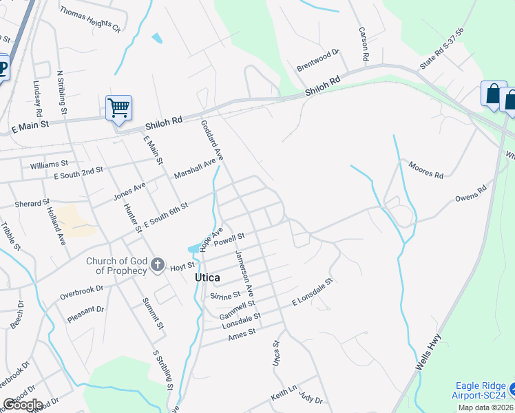 map of restaurants, bars, coffee shops, grocery stores, and more near 405 Goddard Avenue in Seneca