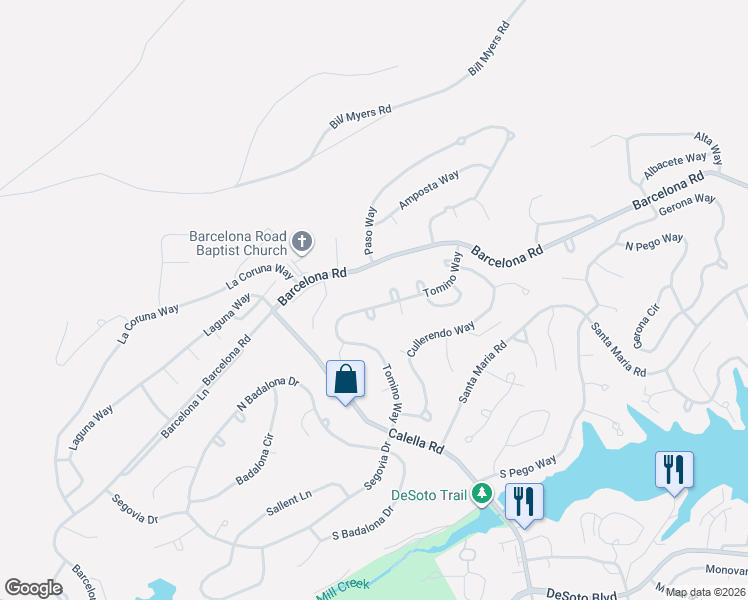 map of restaurants, bars, coffee shops, grocery stores, and more near 53 Tomino Way in Hot Springs