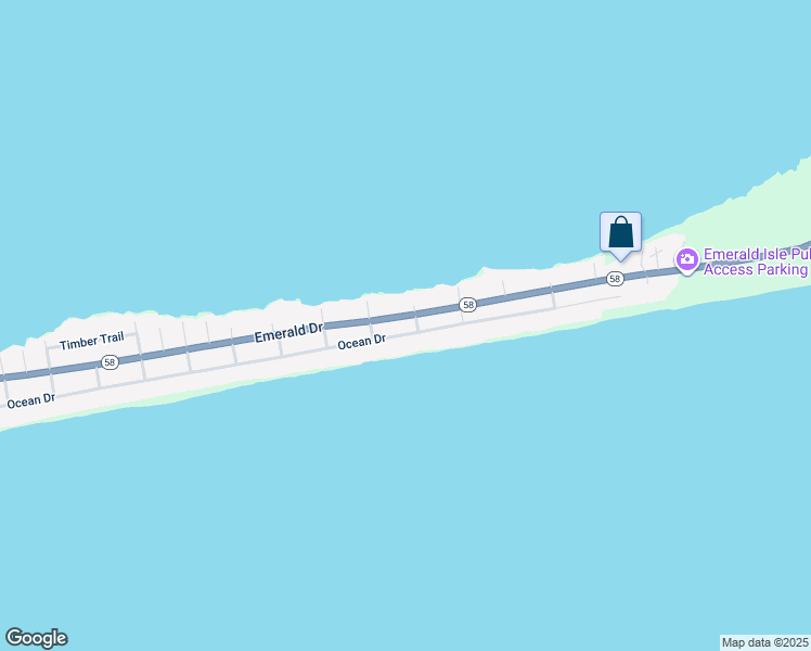 map of restaurants, bars, coffee shops, grocery stores, and more near 504 Ocean Drive in Emerald Isle