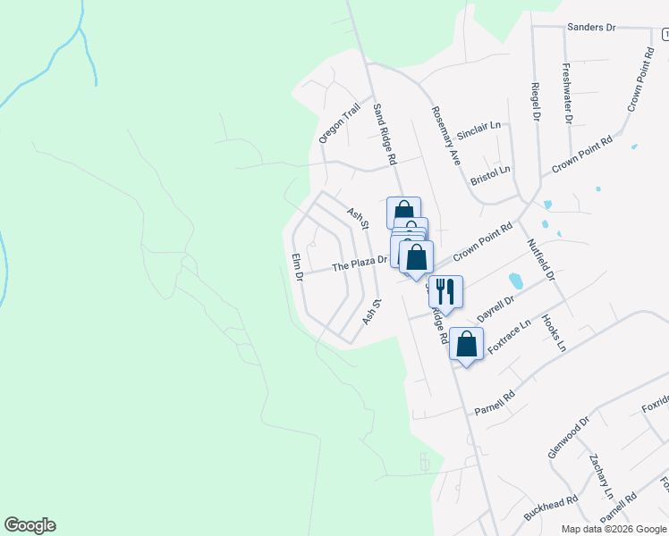 map of restaurants, bars, coffee shops, grocery stores, and more near The Plaza Drive in Hubert