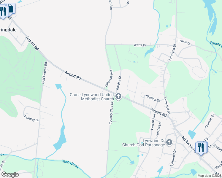 map of restaurants, bars, coffee shops, grocery stores, and more near 1959 Hillcrest Avenue in Lancaster